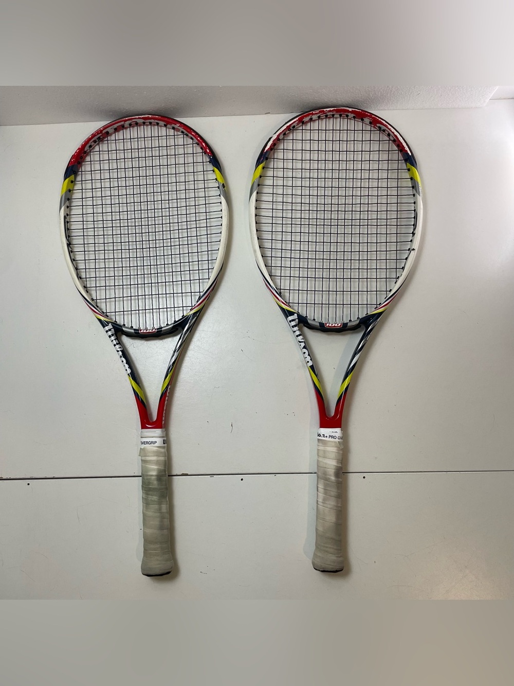 Set of 2 2012 Wilson Tennis Rackets Steam 100 BLX 4 & 1/4 Grip~ has restring